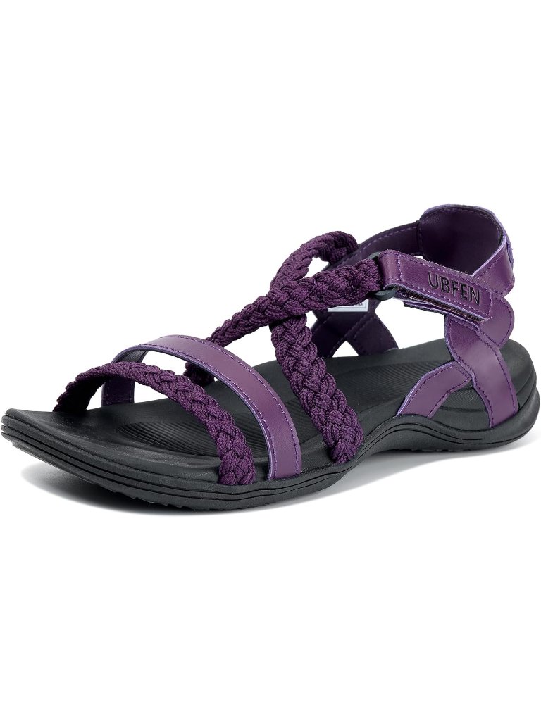 Women's Purple Hiking Sandals With Arch Support Comfortable For Walking Sport